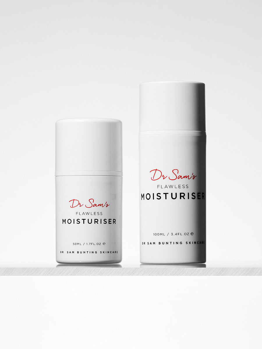 Flawless Moisturiser available in 50ml and 100ml